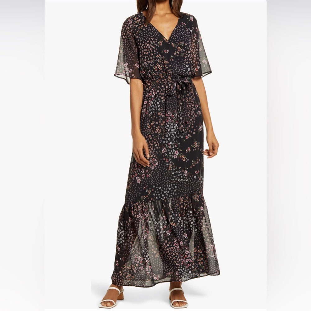 Chelsea28 Black Floral Maxi Dress